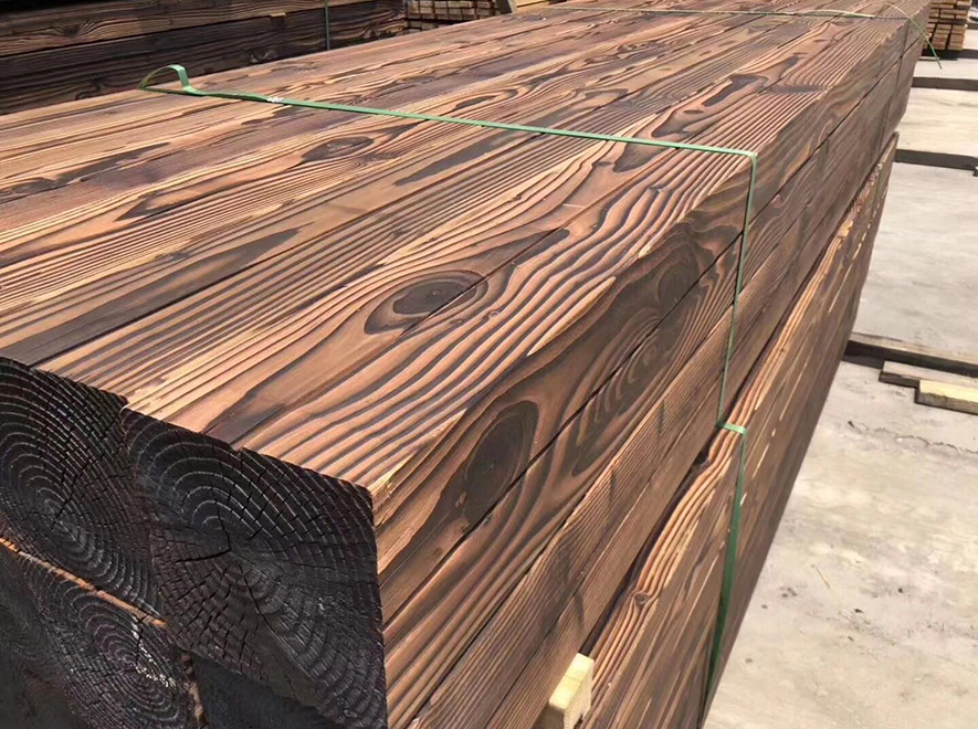 Douglas fir surface carbonized wood