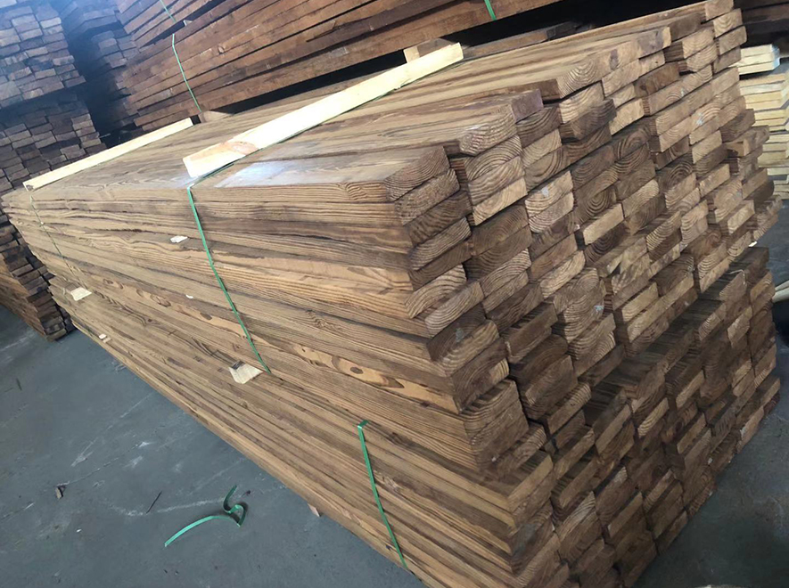 Depth carbonized wood